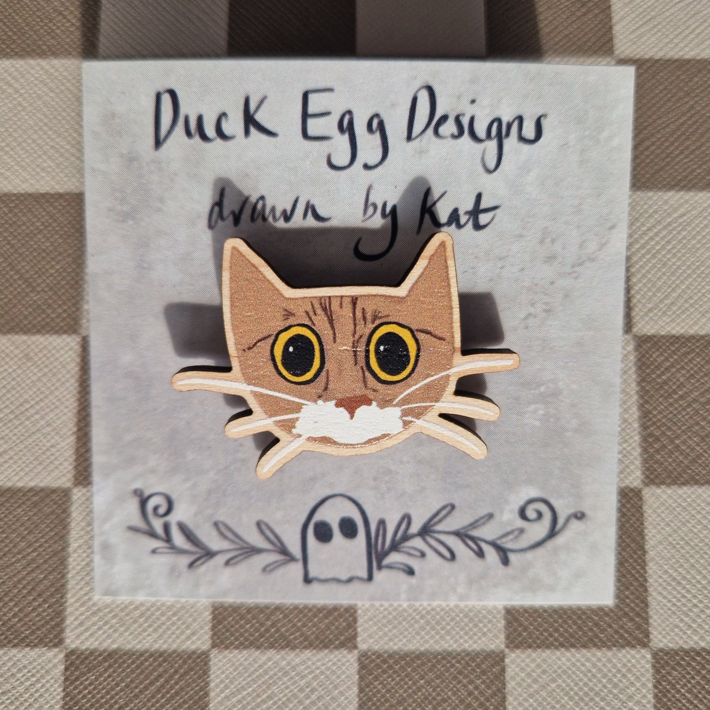 Tabby Cat Pin Badge