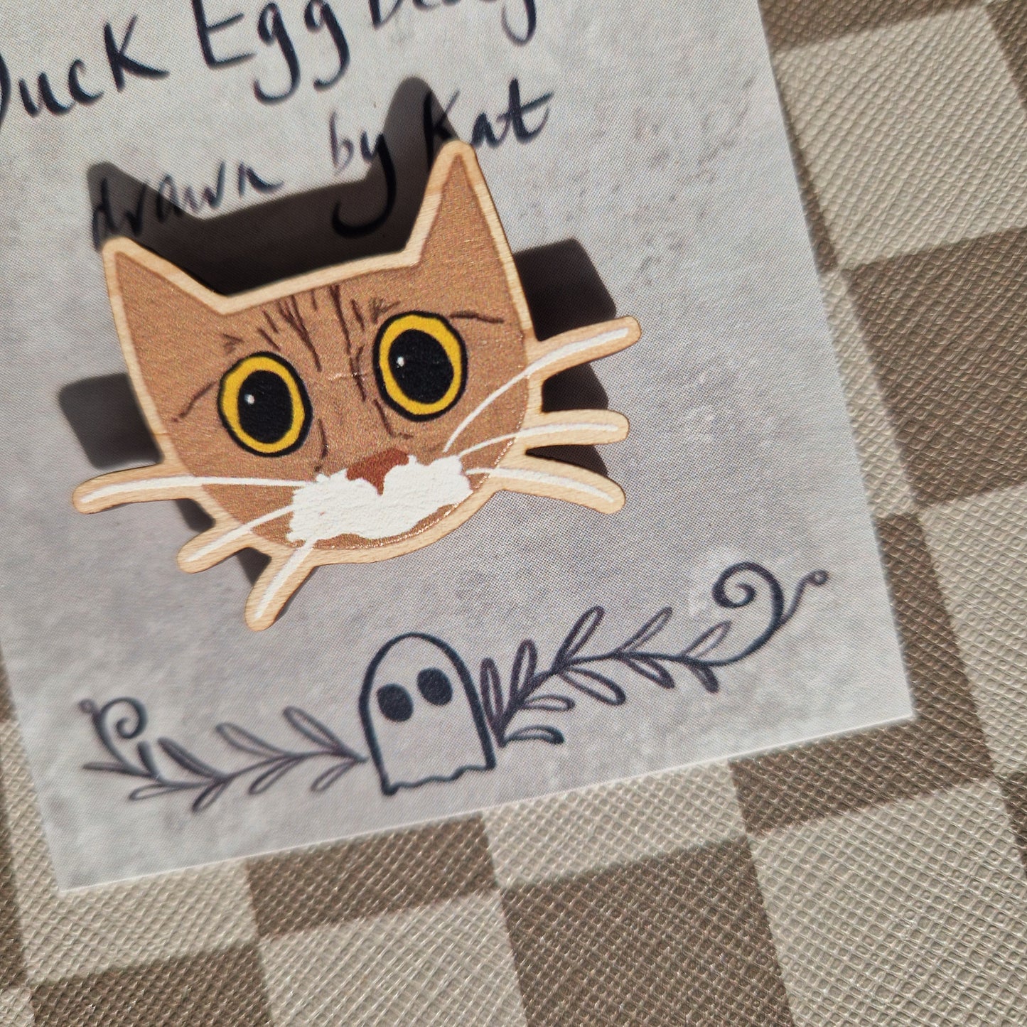Tabby Cat Pin Badge