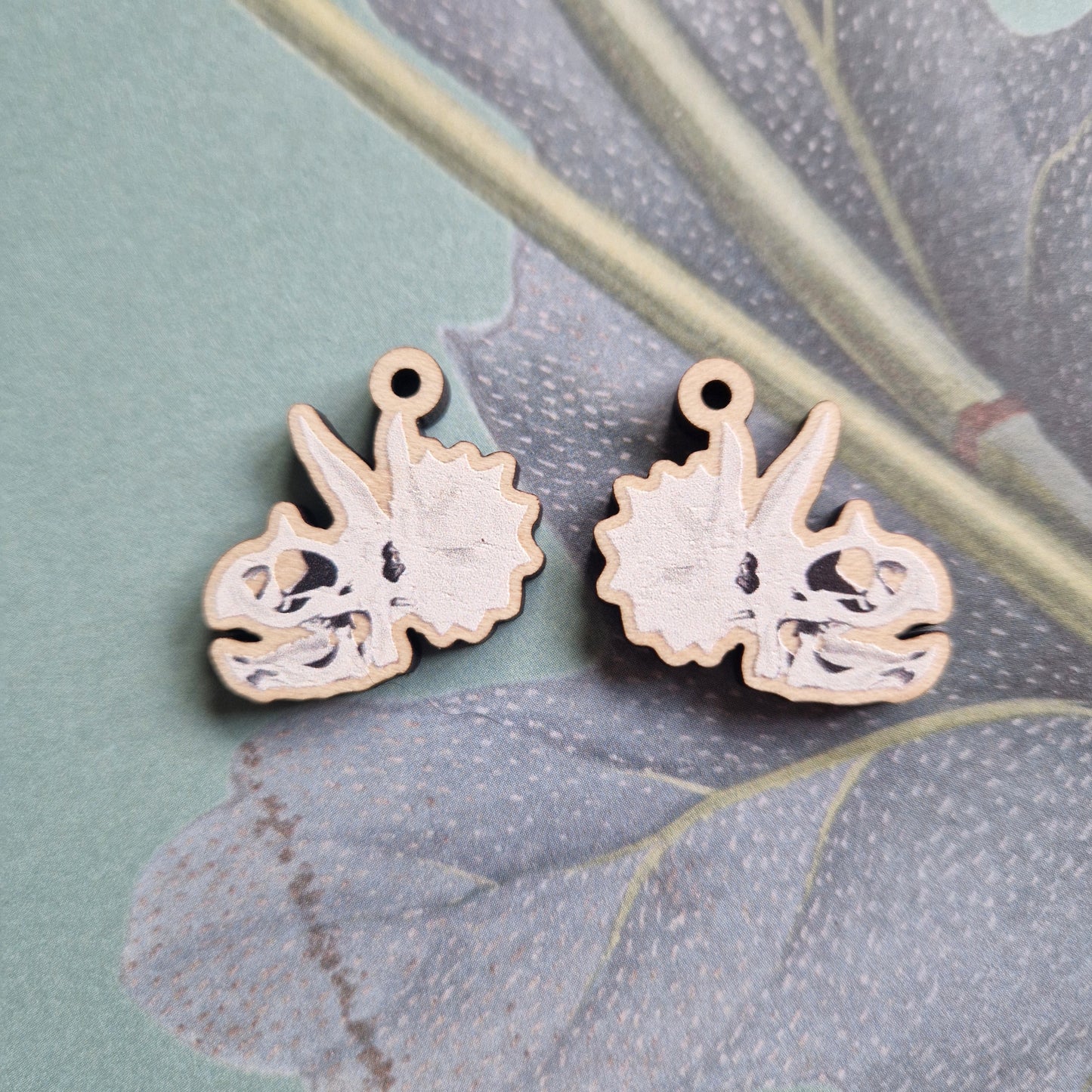 Triceratops Skull Earrings
