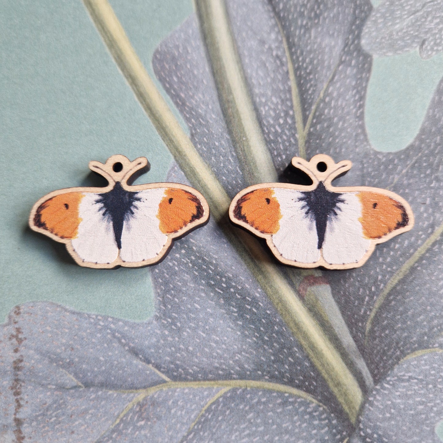 Orange Tip Butterfly Earrings