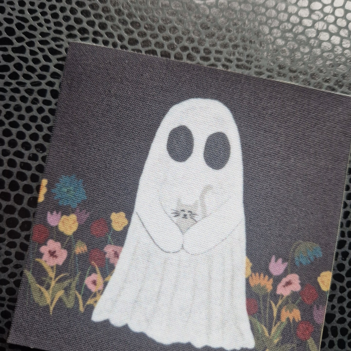 Ghost With Cat Iron On Patch