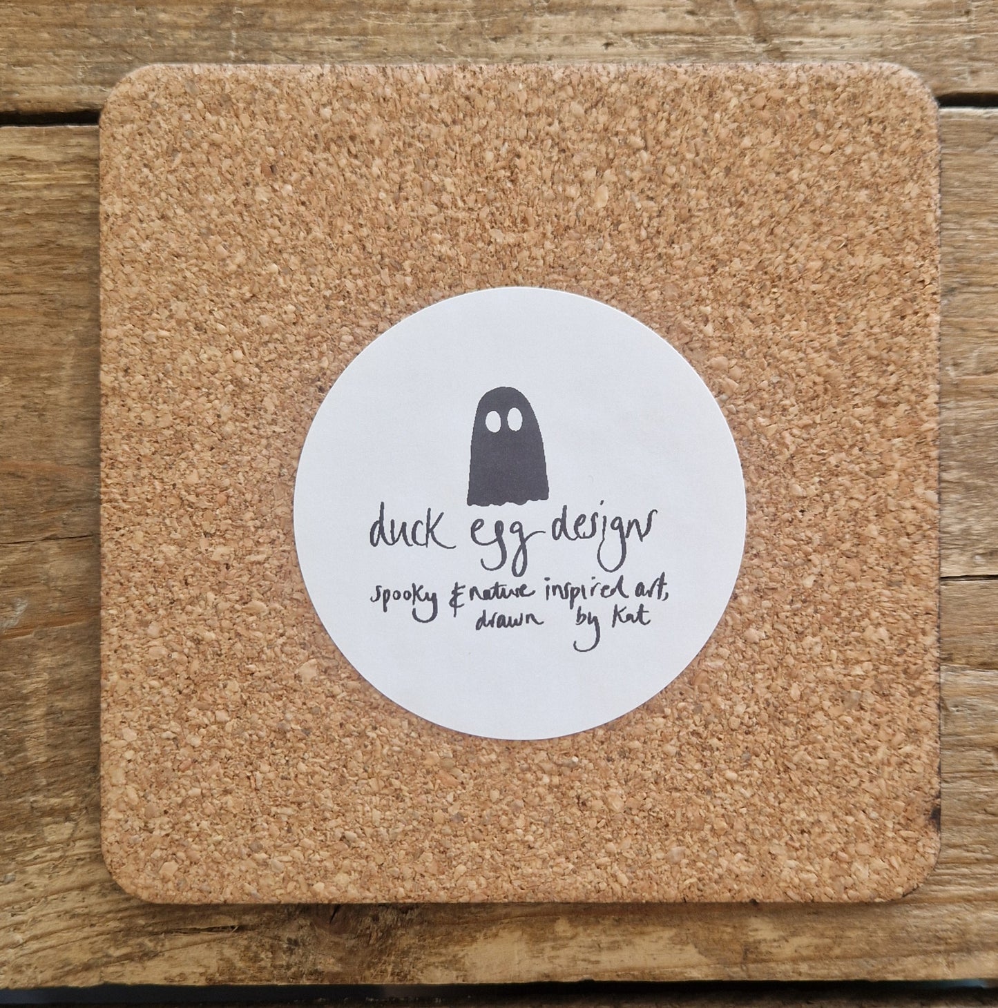 Ghost With Cat Coaster