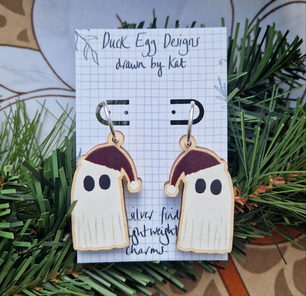 Ghost Christmas Earrings