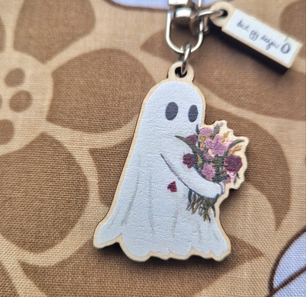 Ghost Flower Keyring