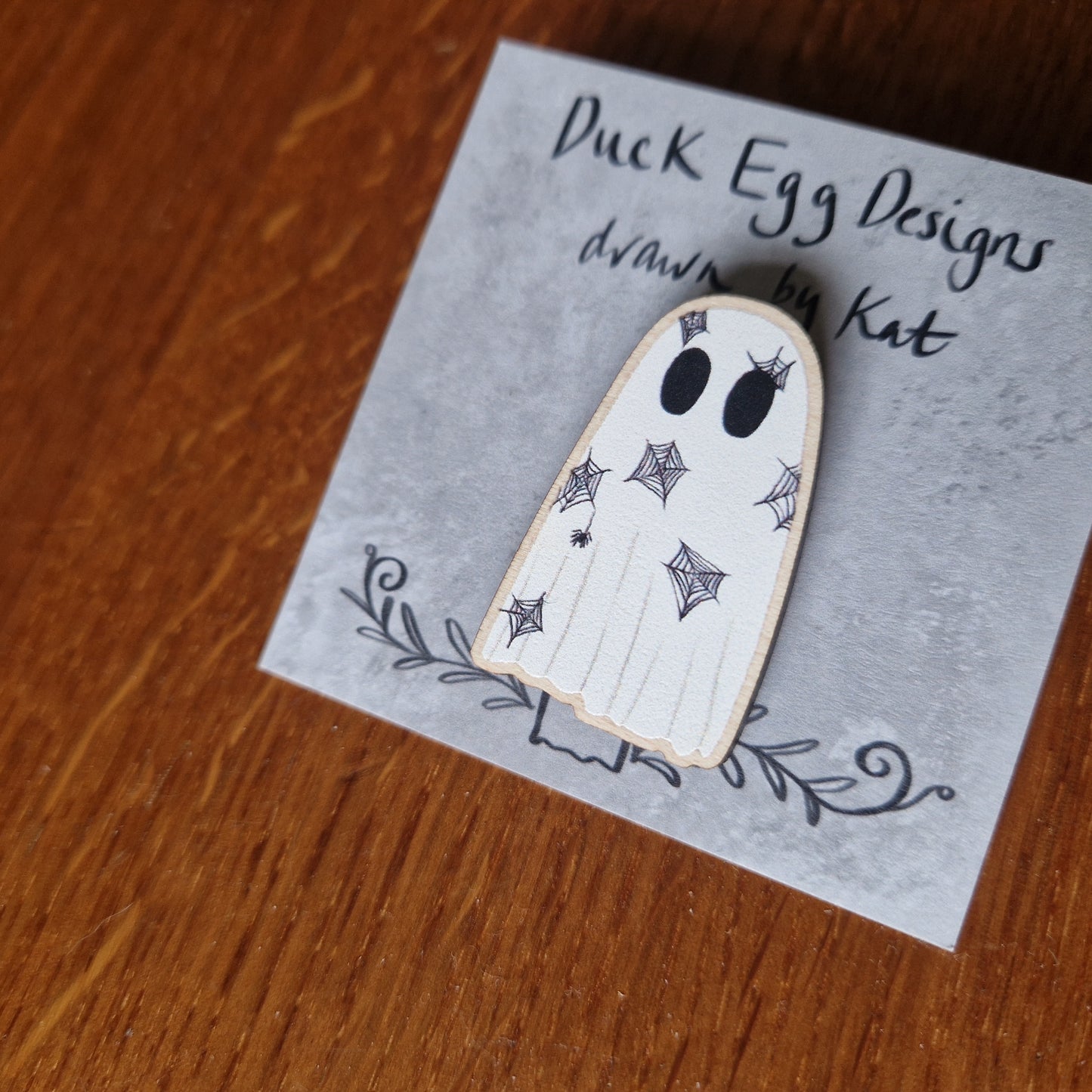 Spiderweb Ghost Pin Badge