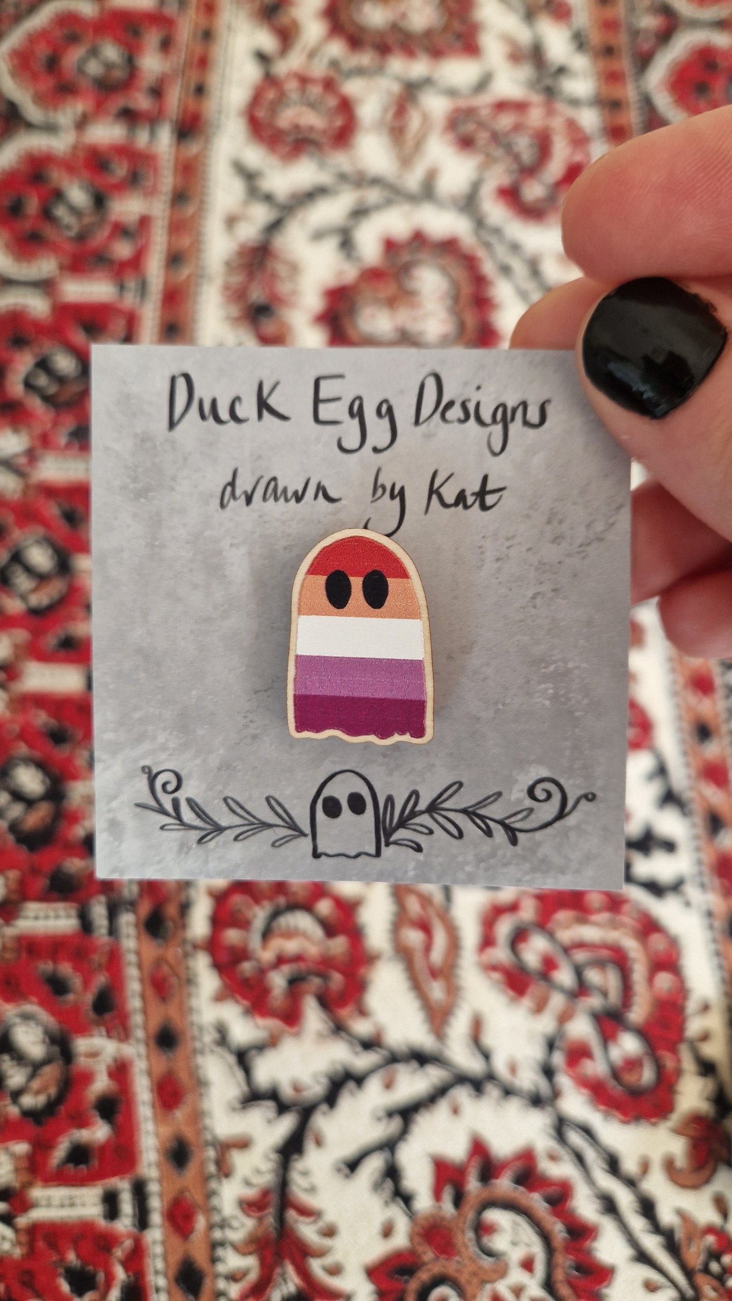 Lesbian Flag Ghost Pin
