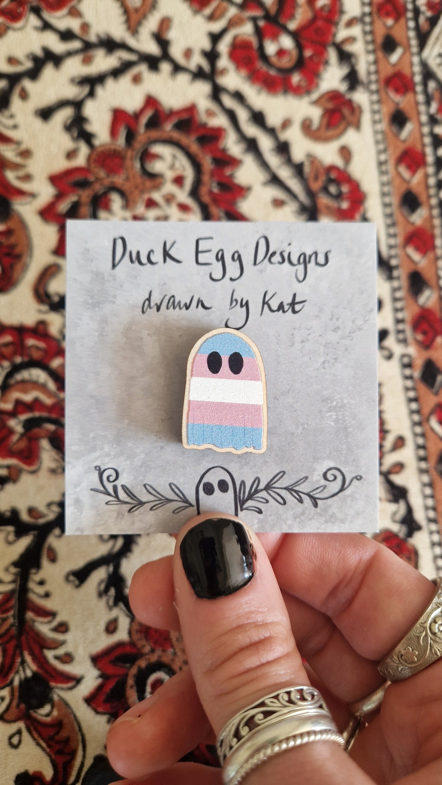 Transgender Flag Ghost Pin