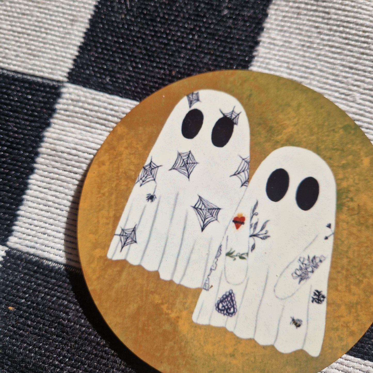 Tattooed and Spiderweb Ghost Coaster