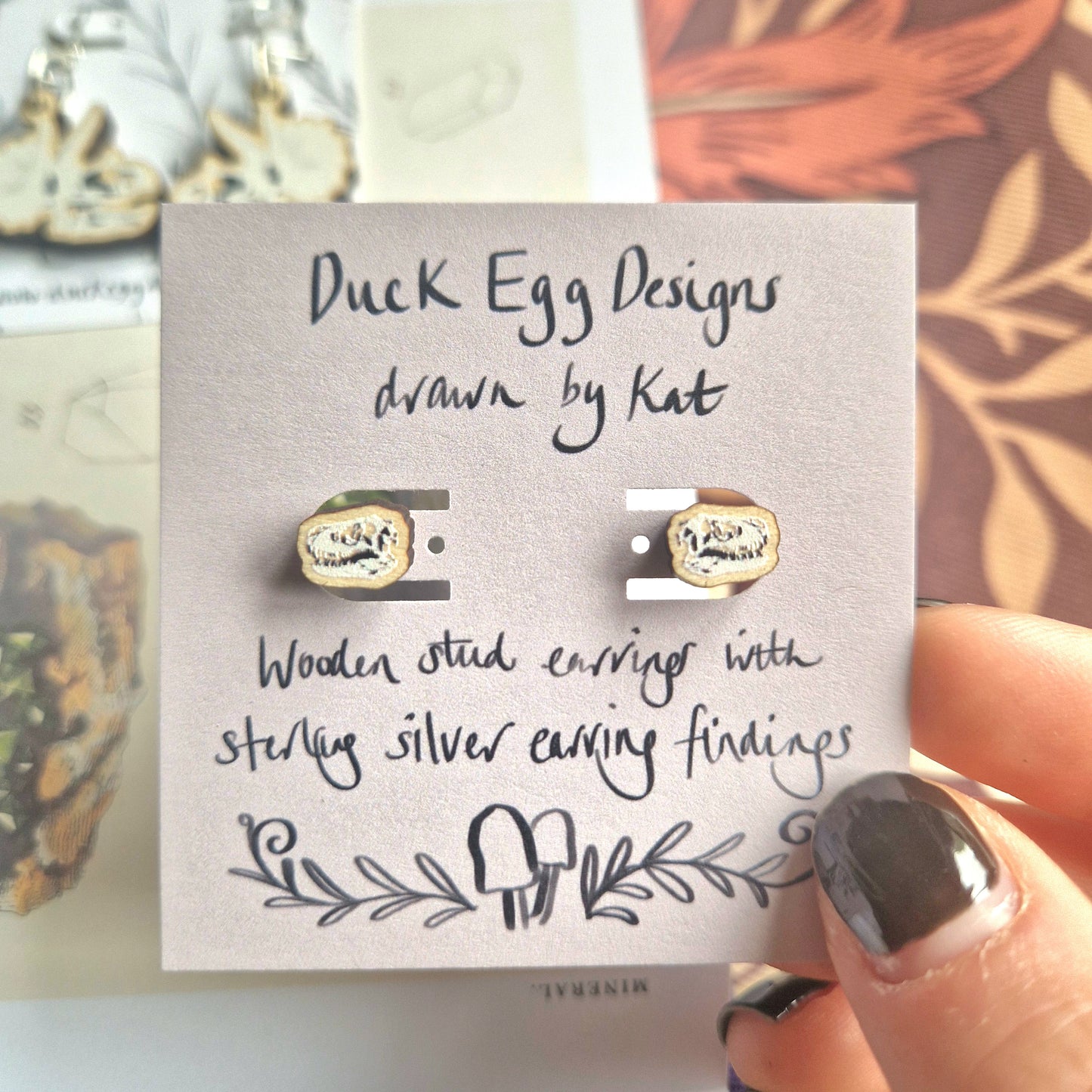 T-rex Skull Stud Earrings