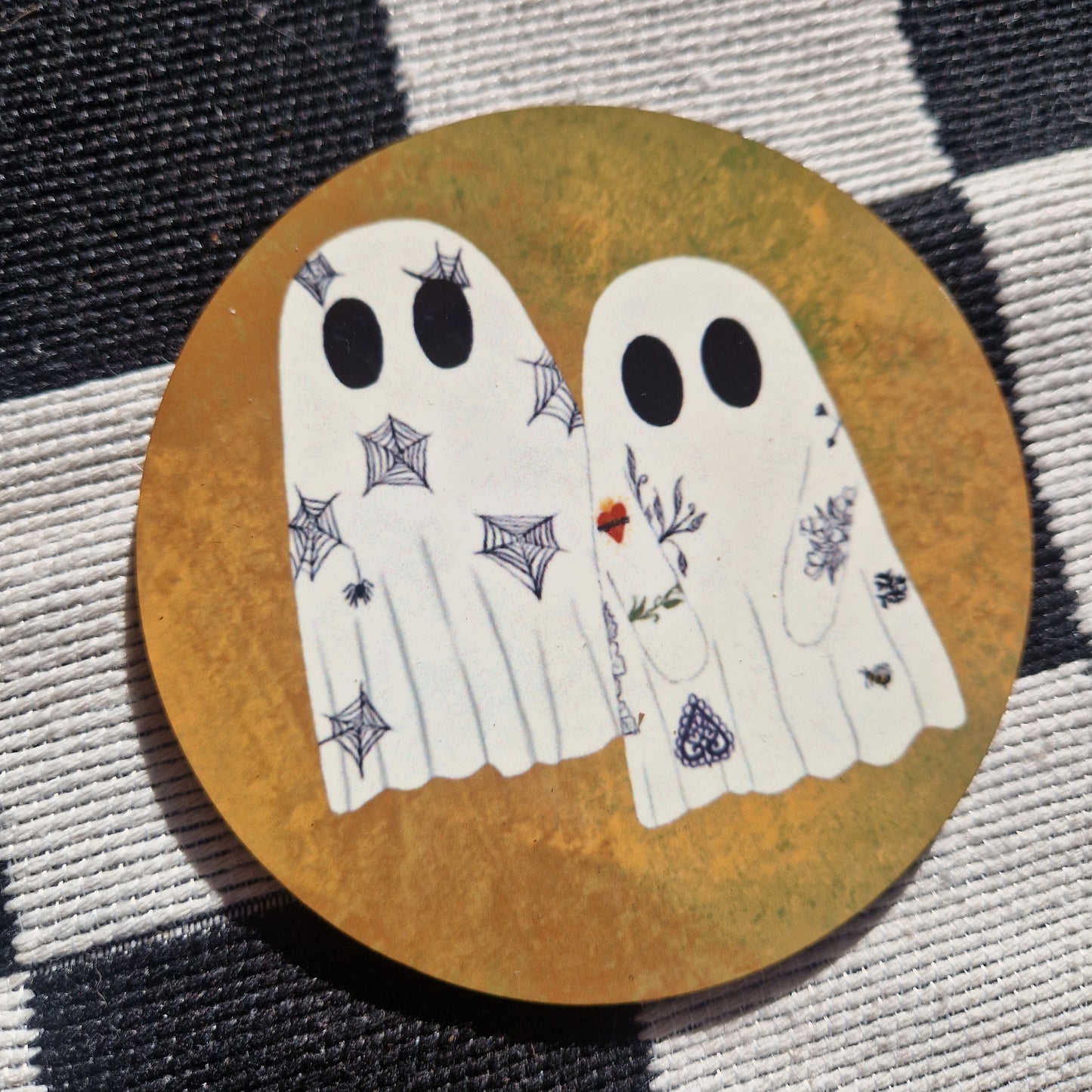Tattooed and Spiderweb Ghost Coaster