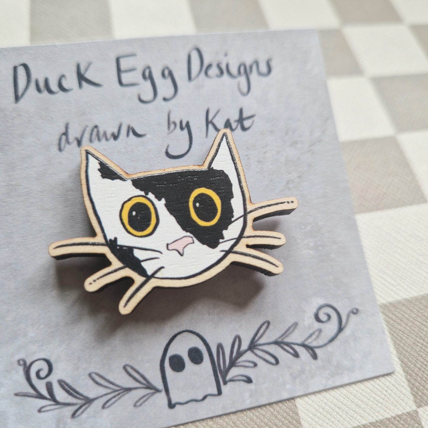 Mazikeen Cat Wooden Pin Badge