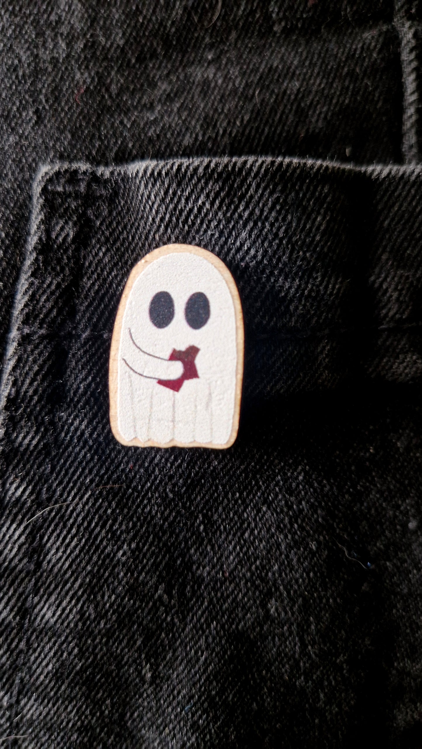 Ghost Eating Chocolate Mini Pin