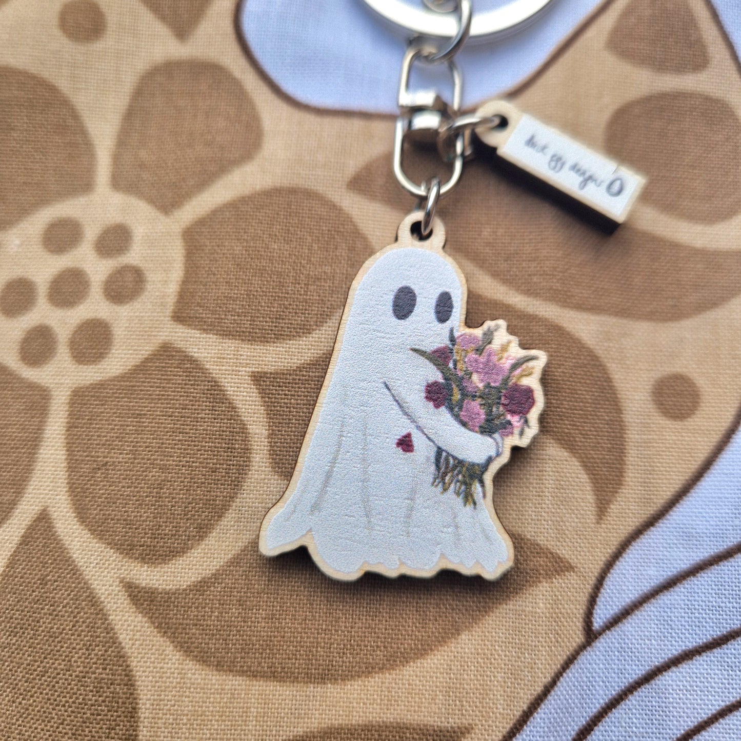 Ghost Flower Keyring