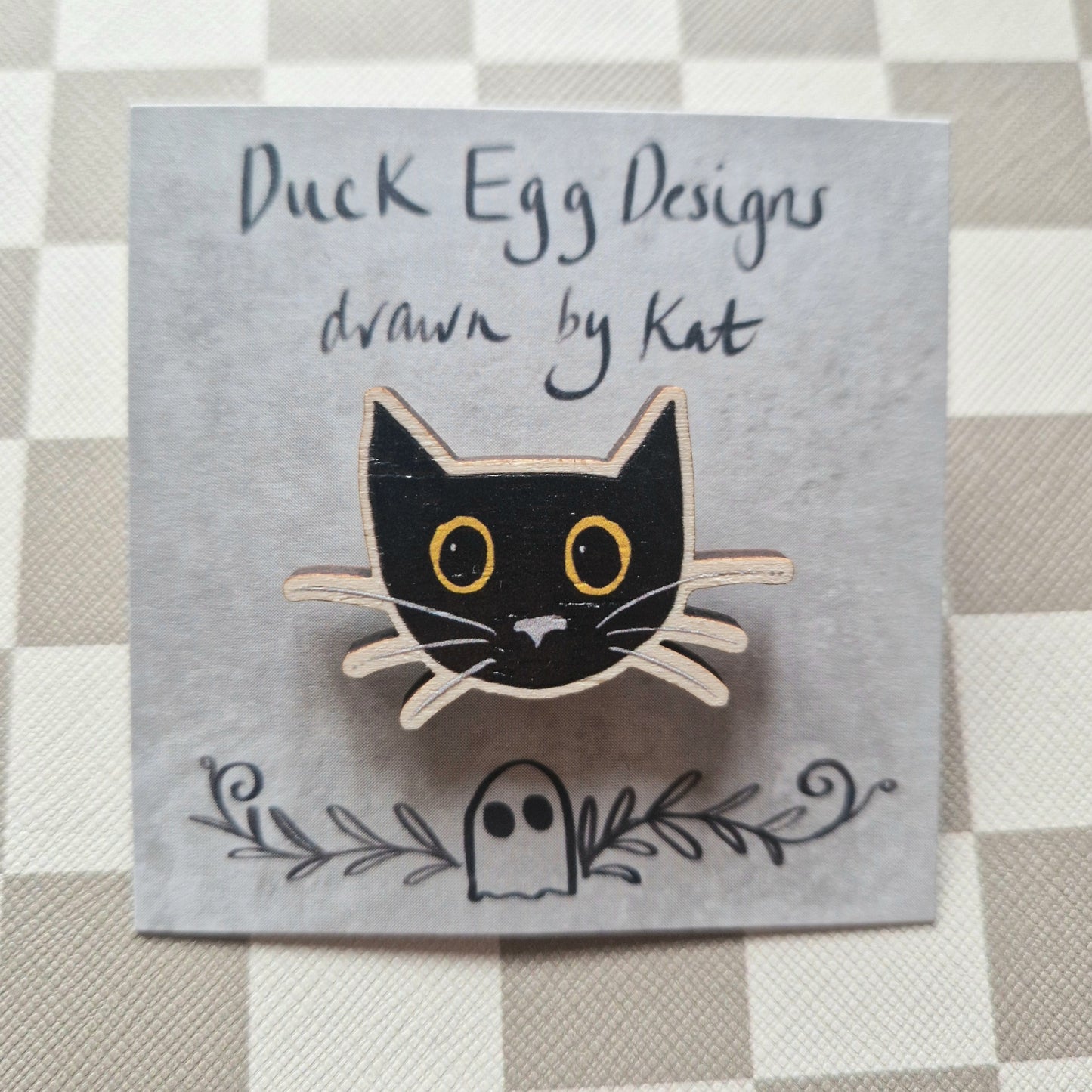 Cocoa Wooden Pin Badge