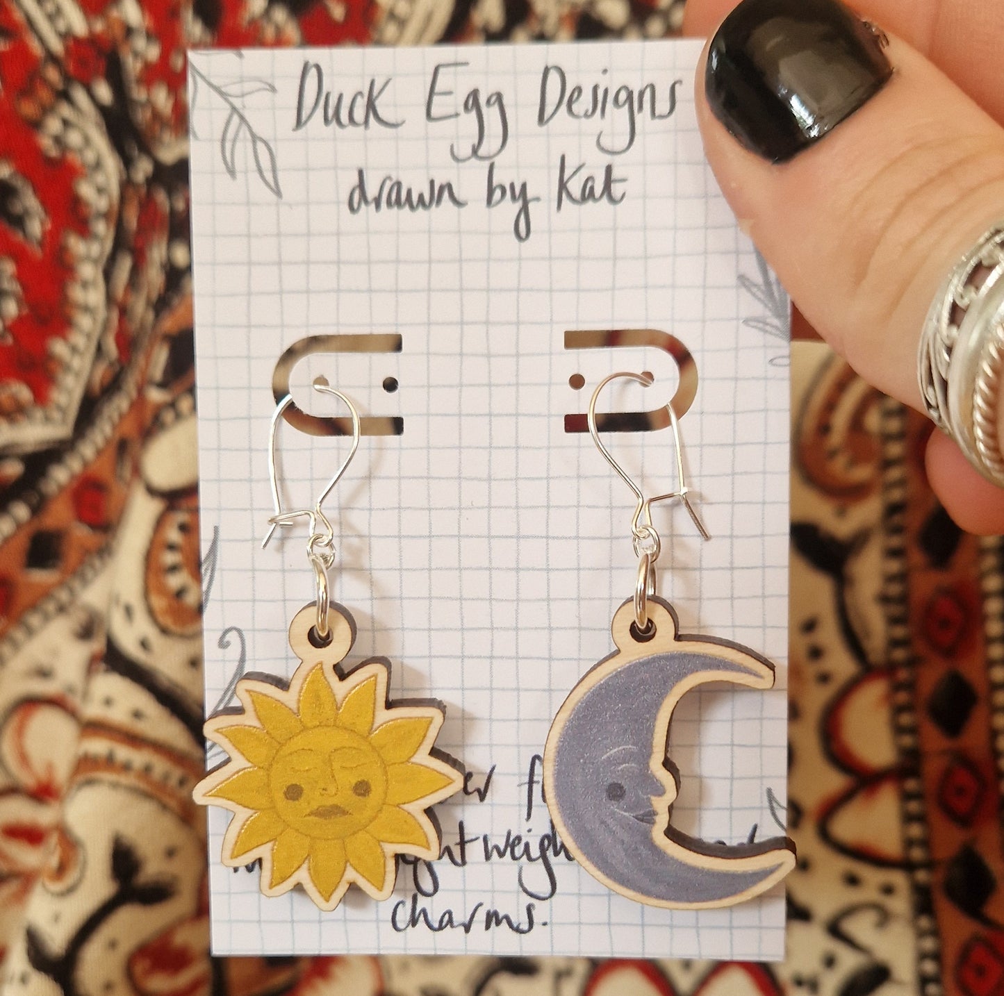 Sun and Moon Face Earrings