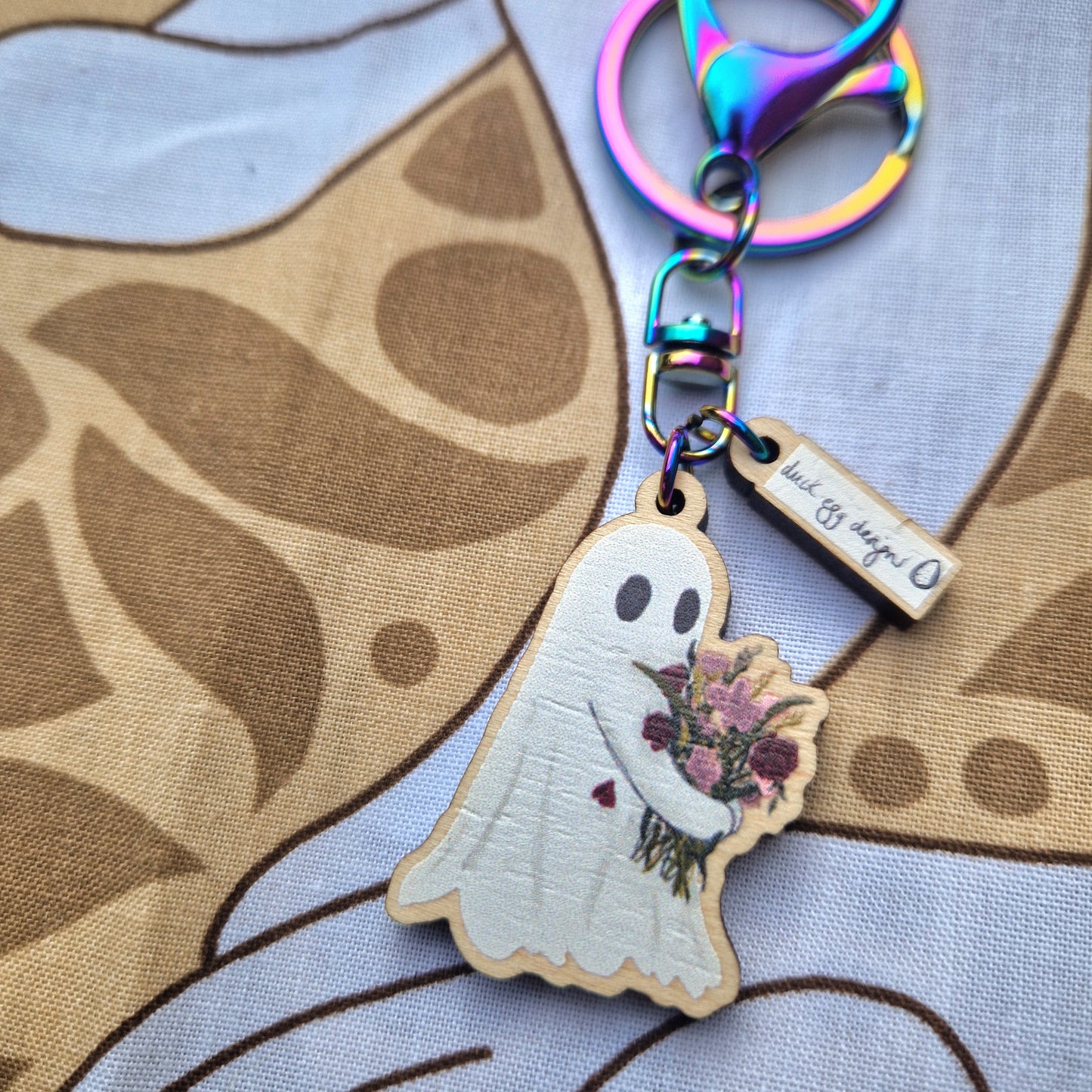 Ghost Flower Keyring