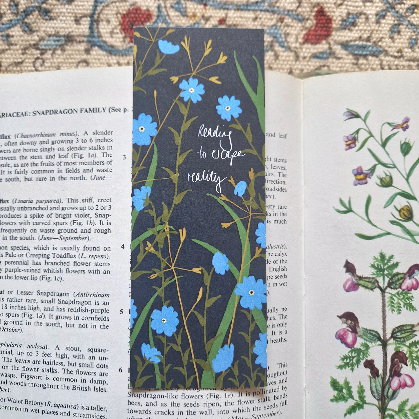Reading To Escape Reality Forget-me-not Bookmark