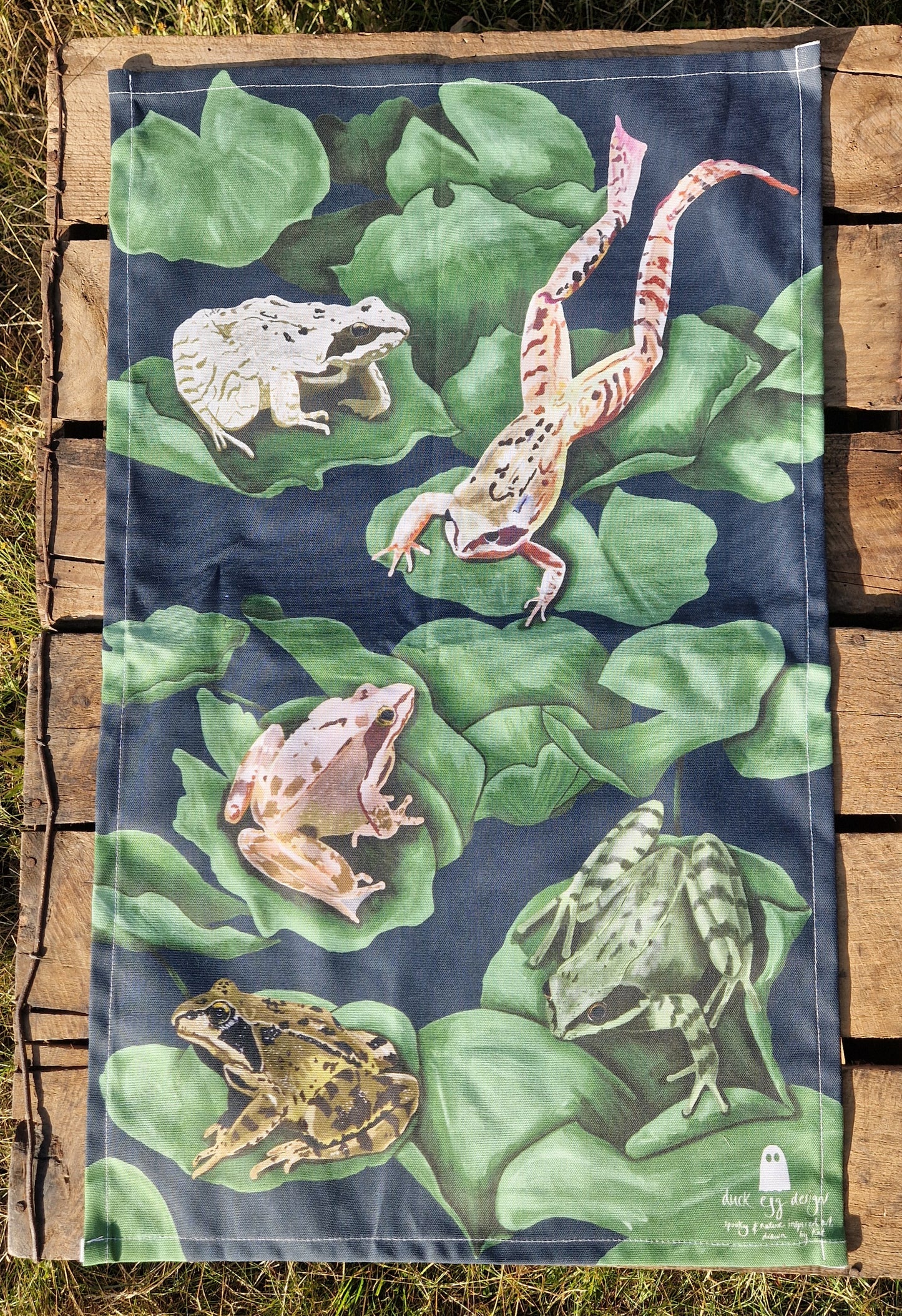 A Colony Of Frogs Tea Towel