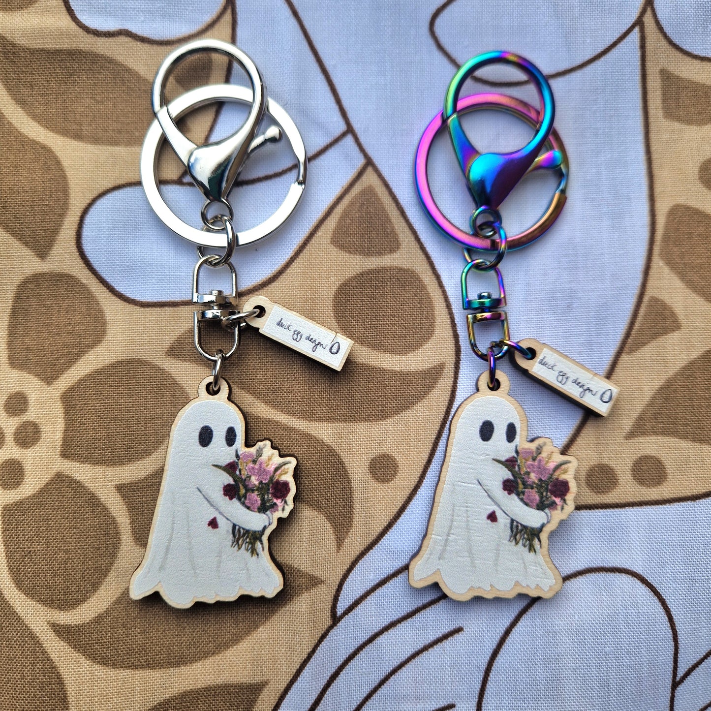 Ghost Flower Keyring