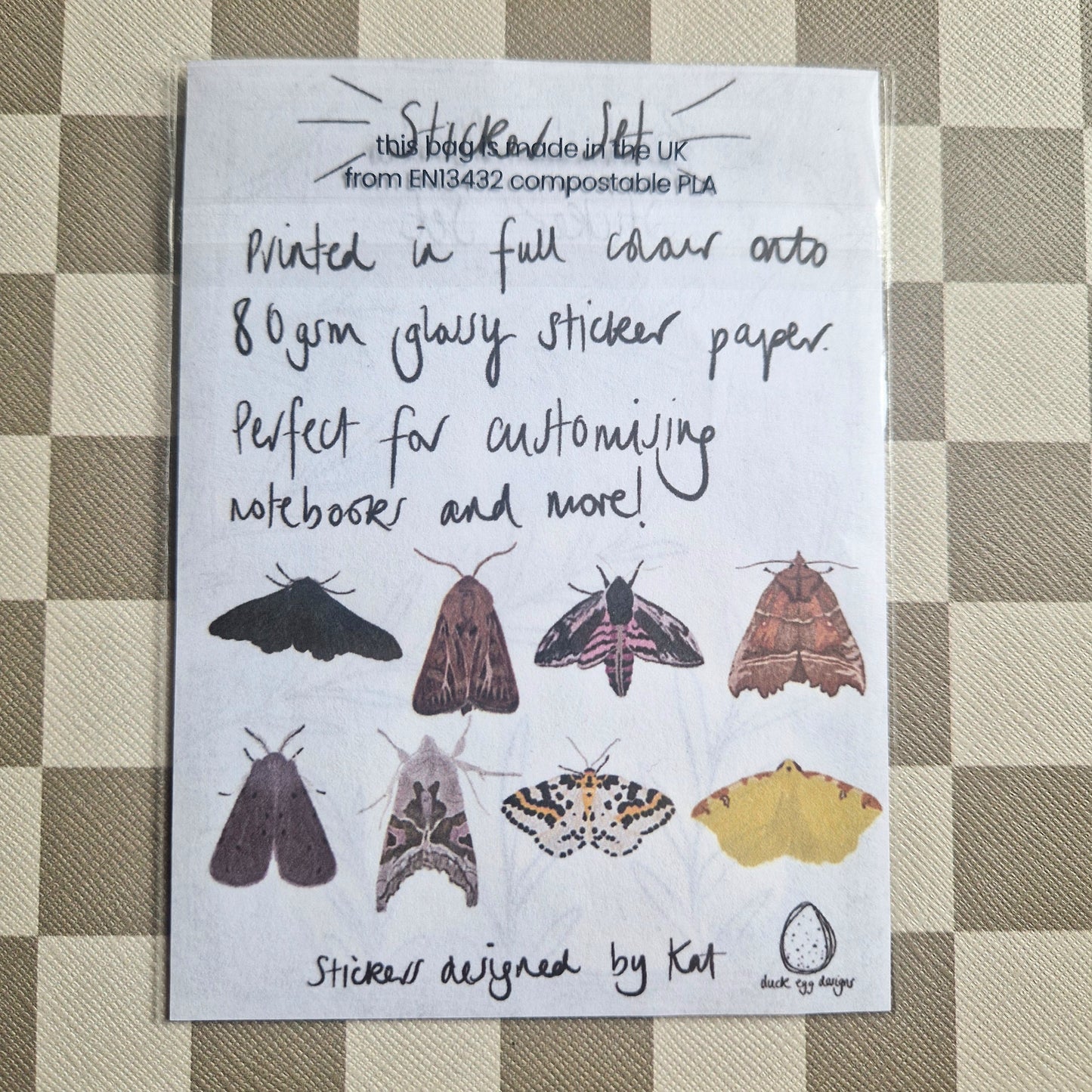 British Moths Sticker Set
