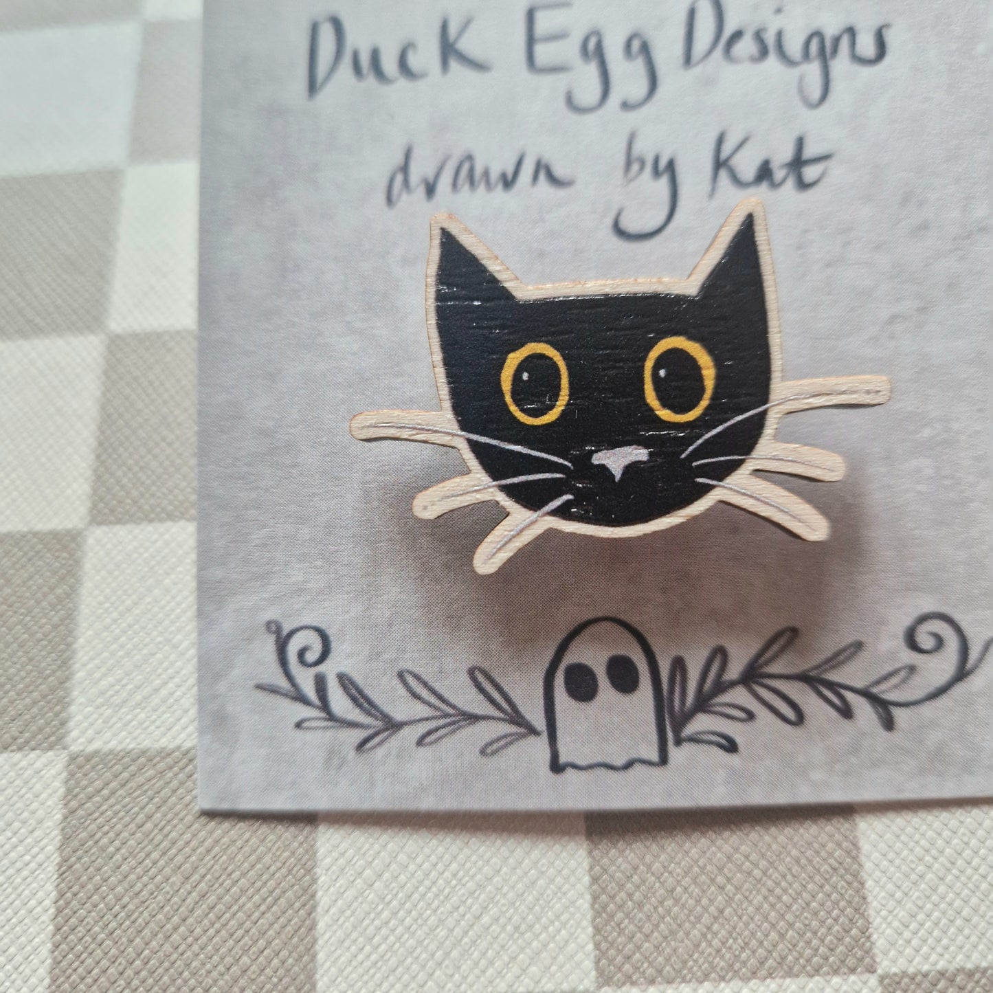 Cocoa Wooden Pin Badge