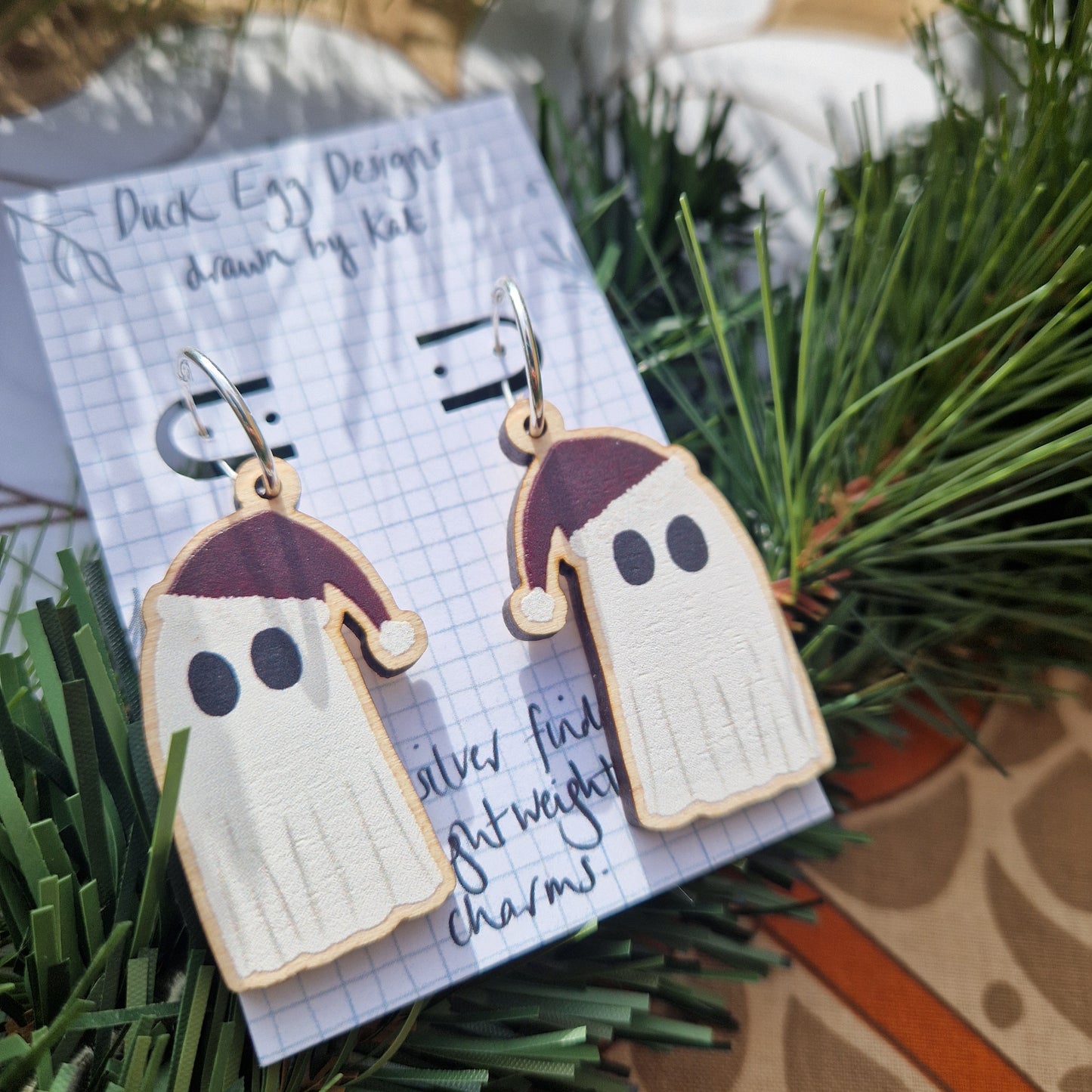 Ghost Christmas Earrings