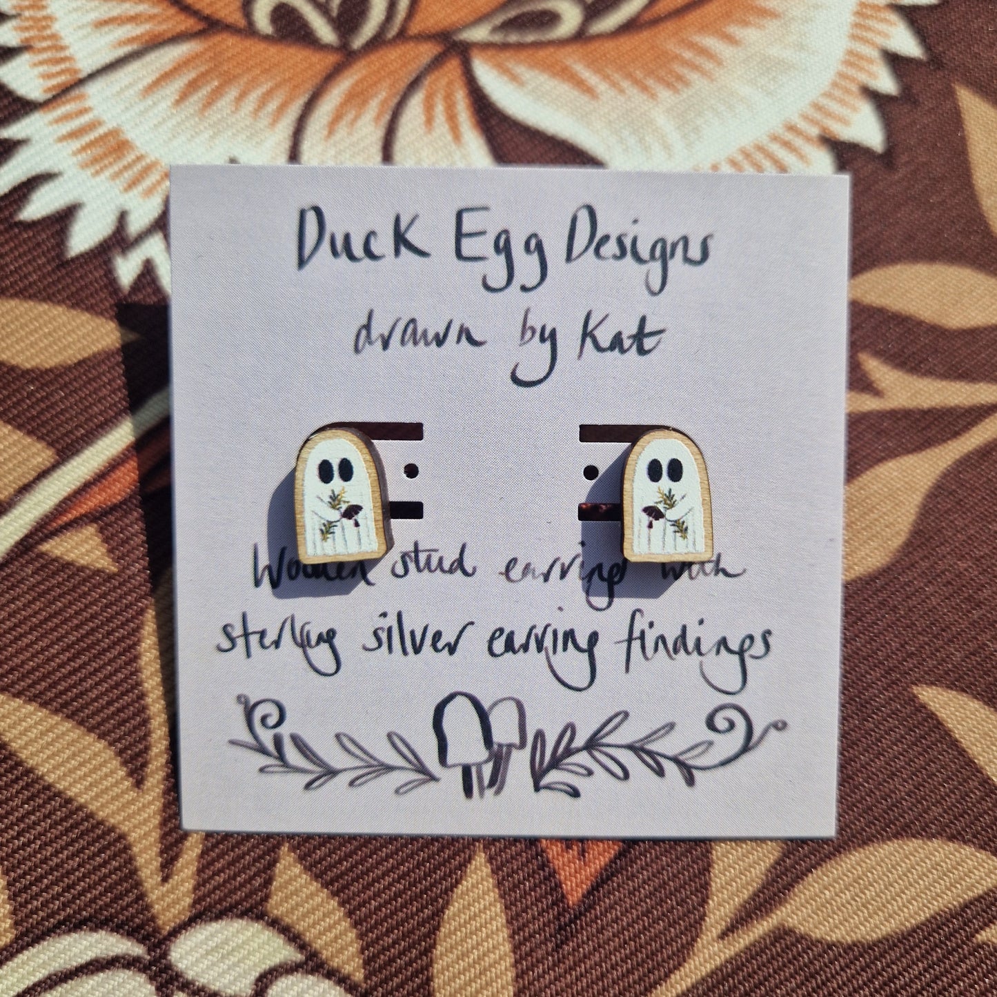 Flower Ghost Stud Earrings