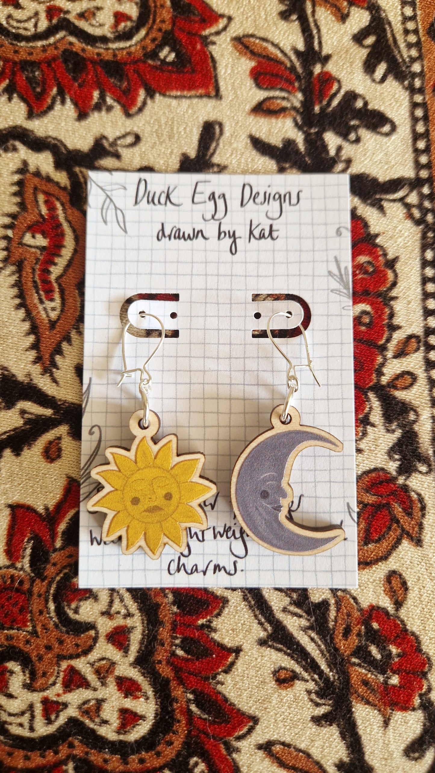 Sun and Moon Face Earrings