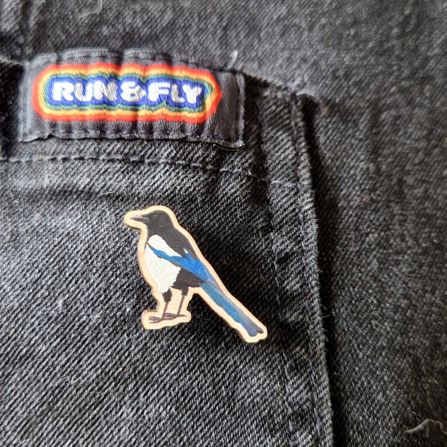 One For Sorrow Magpie Mini Pin