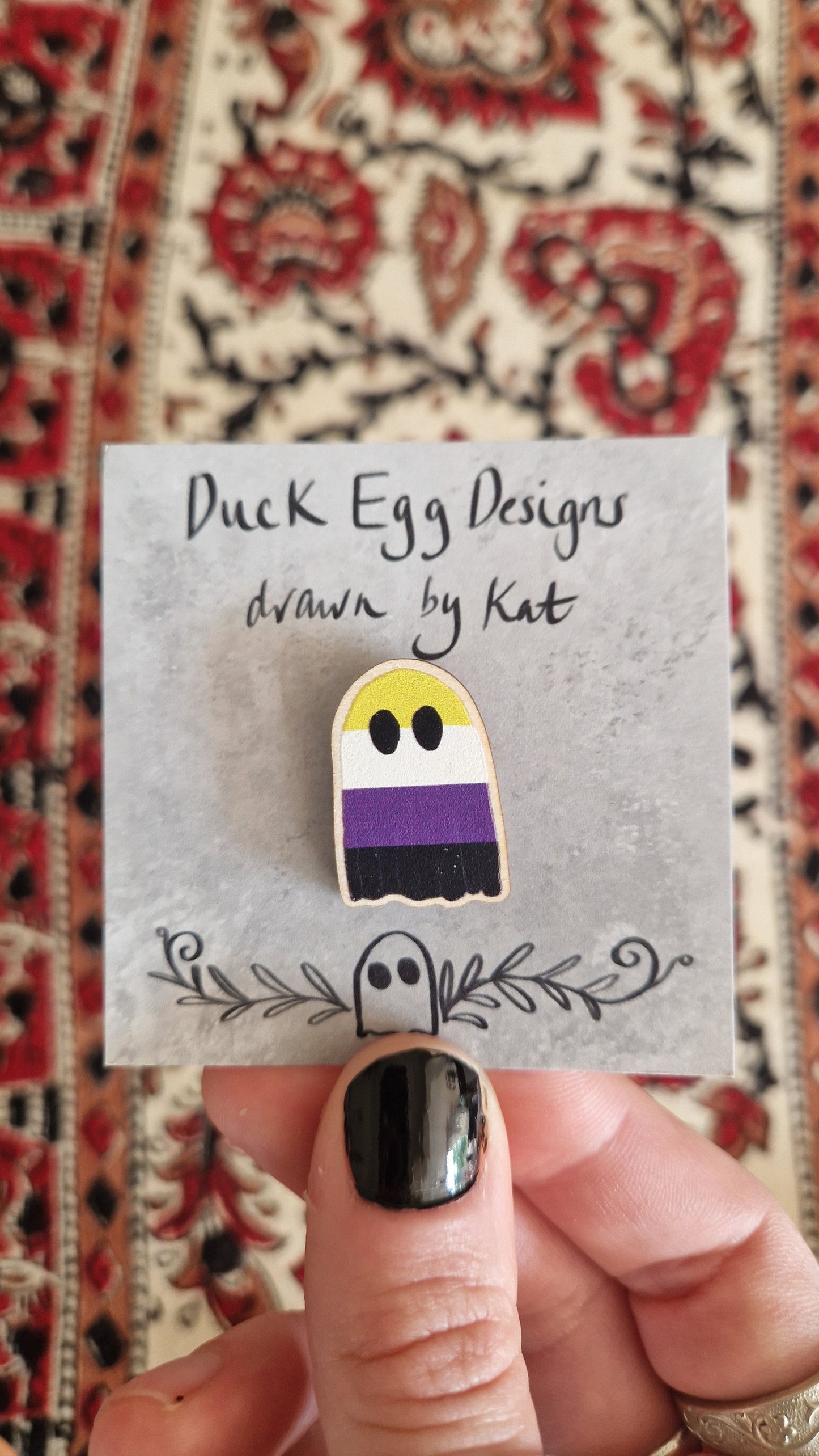 Non- Binary Flag Ghost Pin