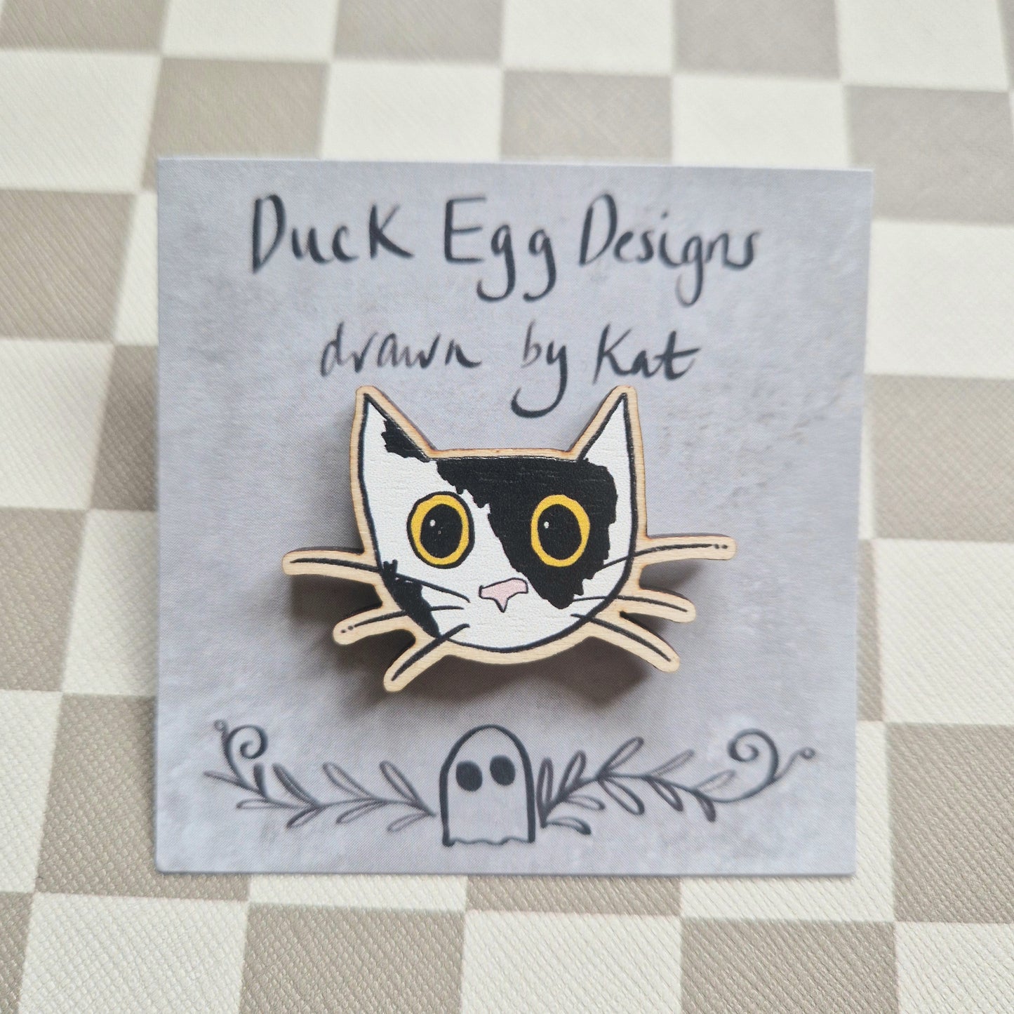 Mazikeen Cat Wooden Pin Badge