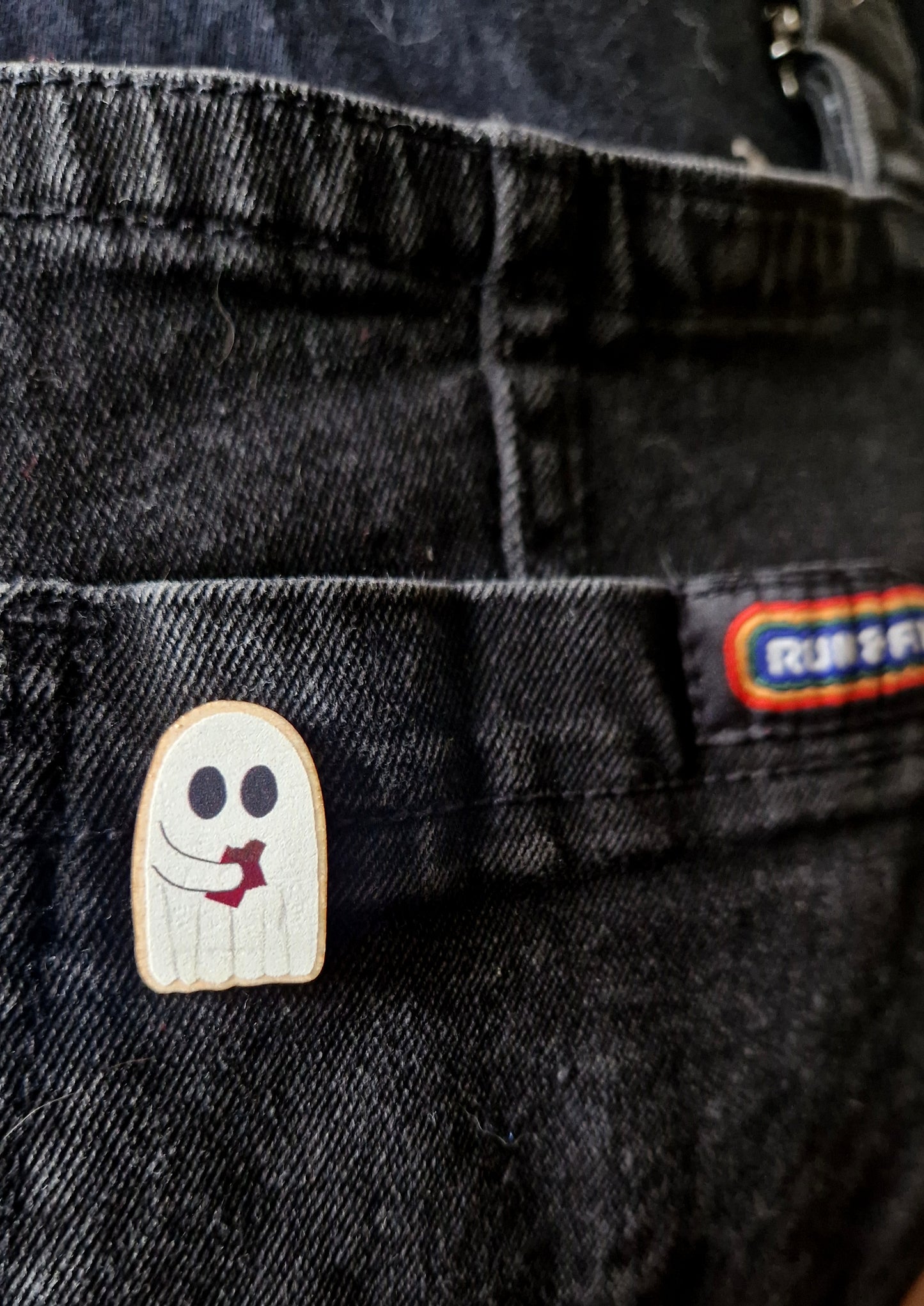 Ghost Eating Chocolate Mini Pin