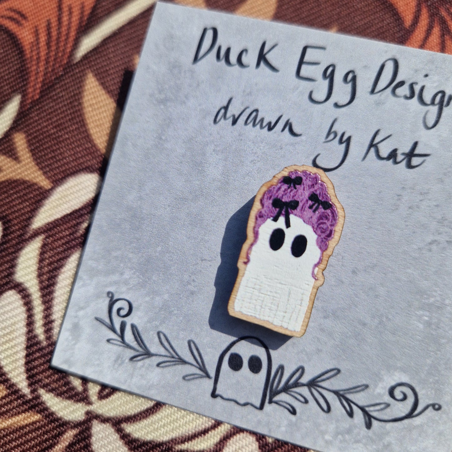 Marie Antoinette Pink Wig Ghost Pin Badge