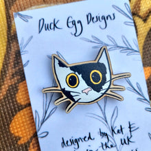 Load image into Gallery viewer, Mazikeen Cat Wooden Pin Badge
