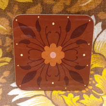 Load image into Gallery viewer, Symmetrical Floral Coaster Brown
