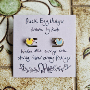 Yellow and Blue Rubber Duck Earrings