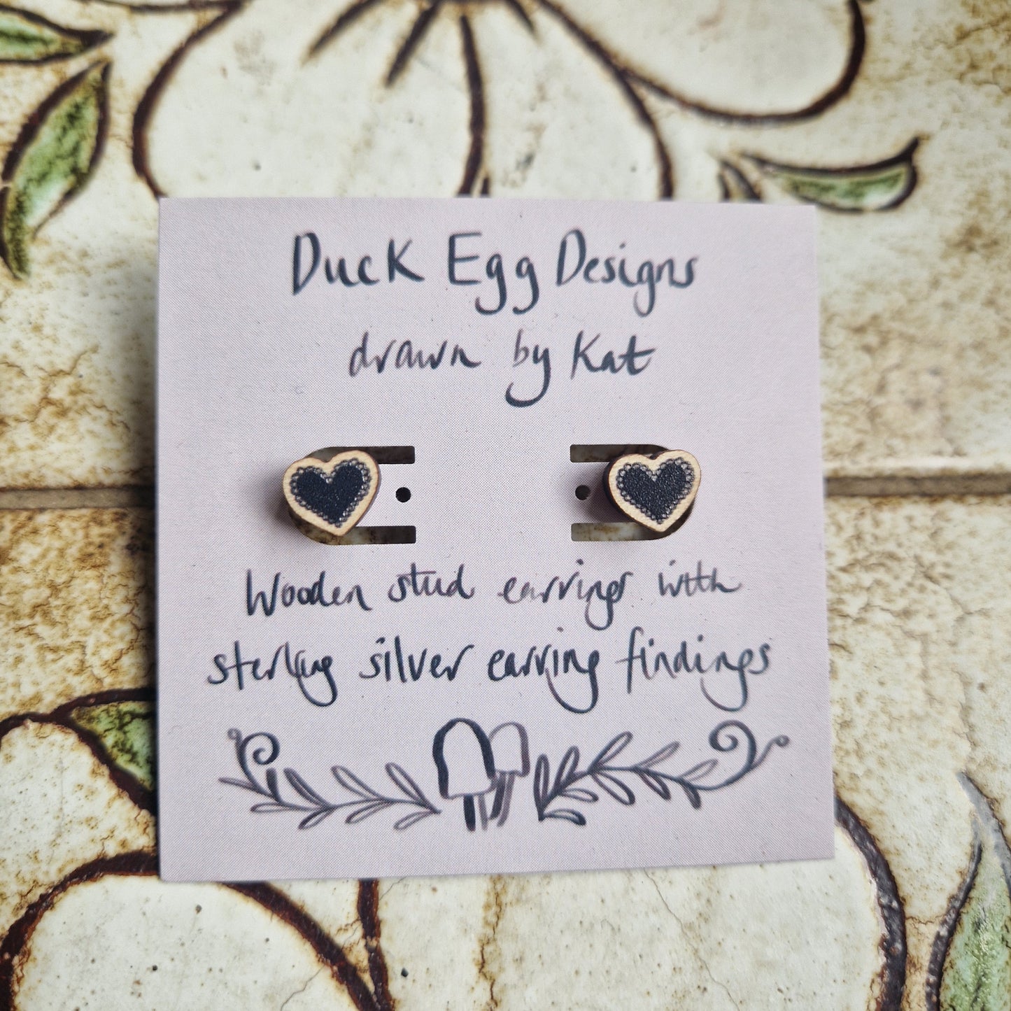 Black Heart Stud Earrings