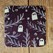 Load image into Gallery viewer, Black and White Ghost Patterned Coaster
