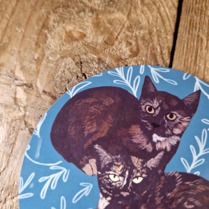 Kumiko and Shelly Cat Coaster
