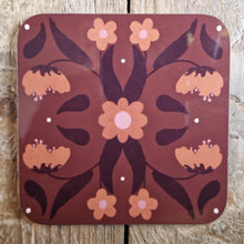 Load image into Gallery viewer, Retro Floral Coaster Brown
