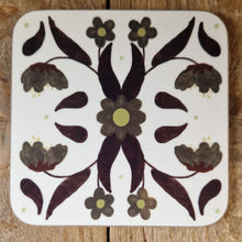 Load image into Gallery viewer, Retro Flowers Coaster White
