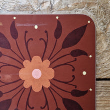 Load image into Gallery viewer, Symmetrical Floral Coaster Brown
