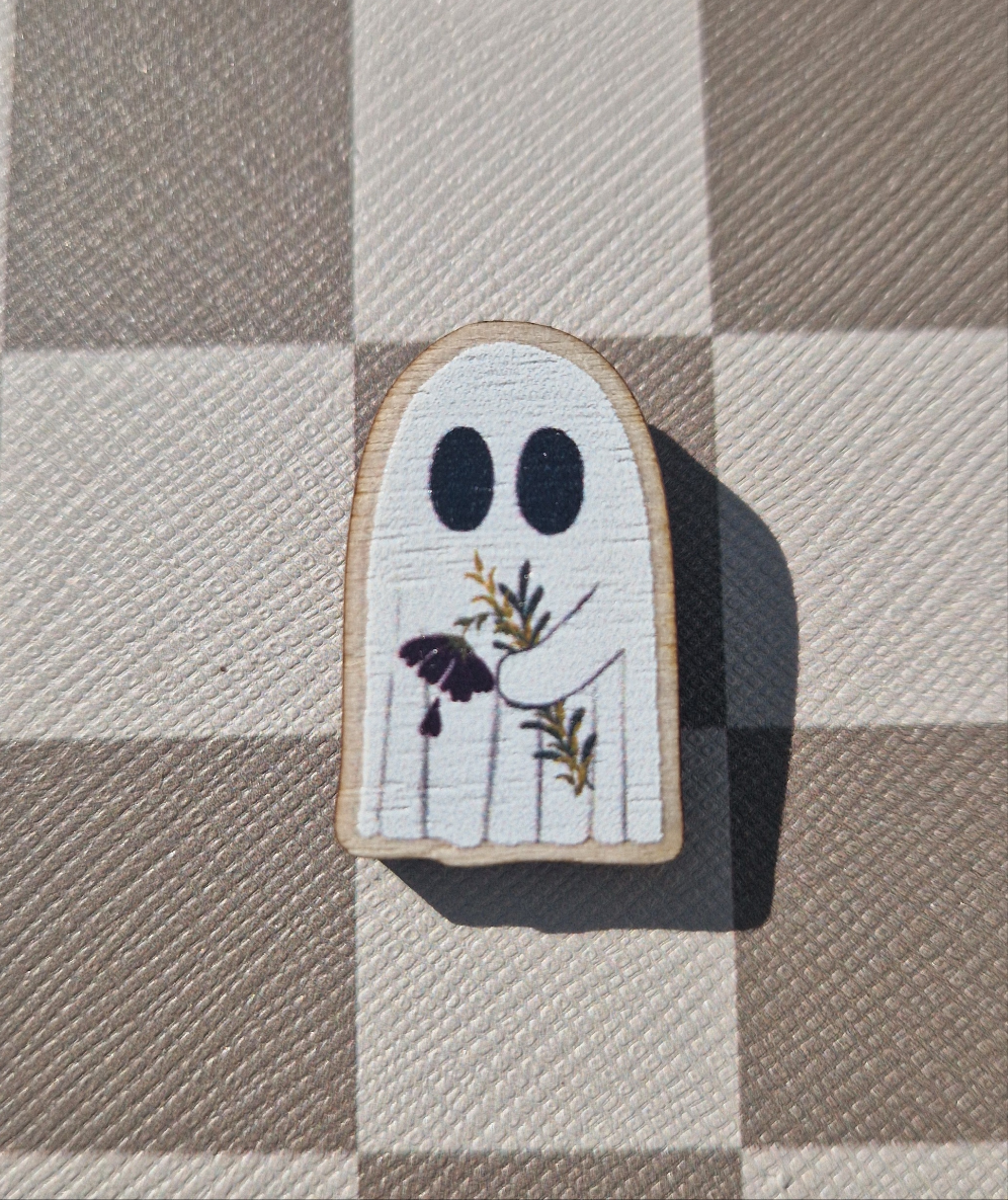 Flower Ghost Mini Magnet