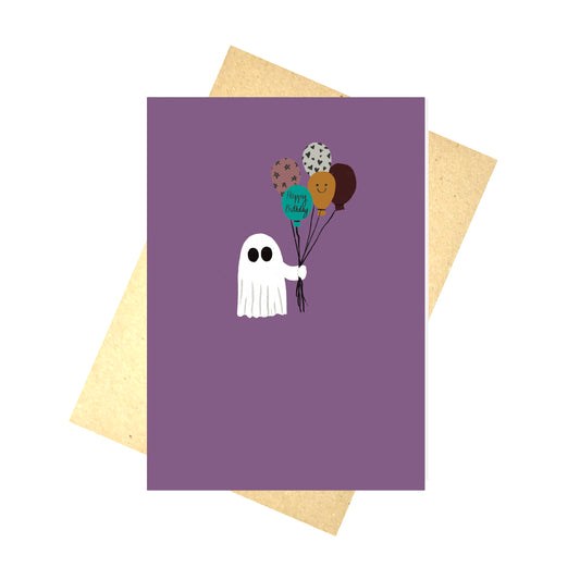Happy Birthday Ghost Balloons Card