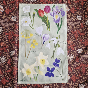 Spring Flowers Tea Towel
