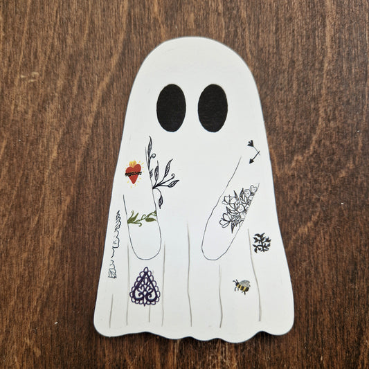 Tattooed Ghost Vinyl Sticker