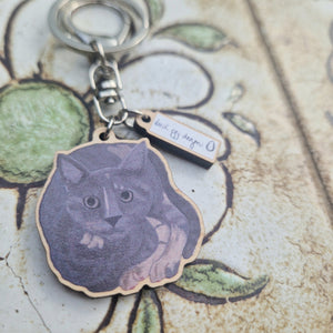 Luna Grey Cat Keyring
