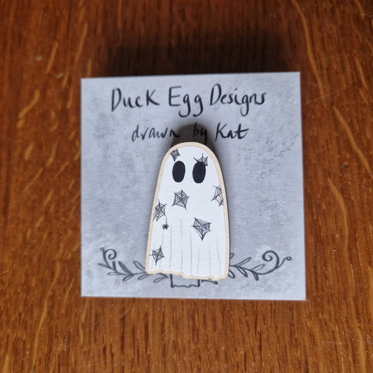 Spiderweb Ghost Pin Badge
