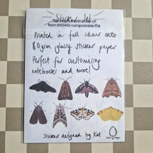 Load image into Gallery viewer, British Moths  Sticker Set
