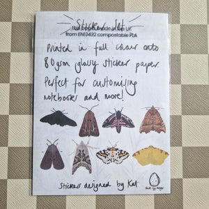 British Moths  Sticker Set